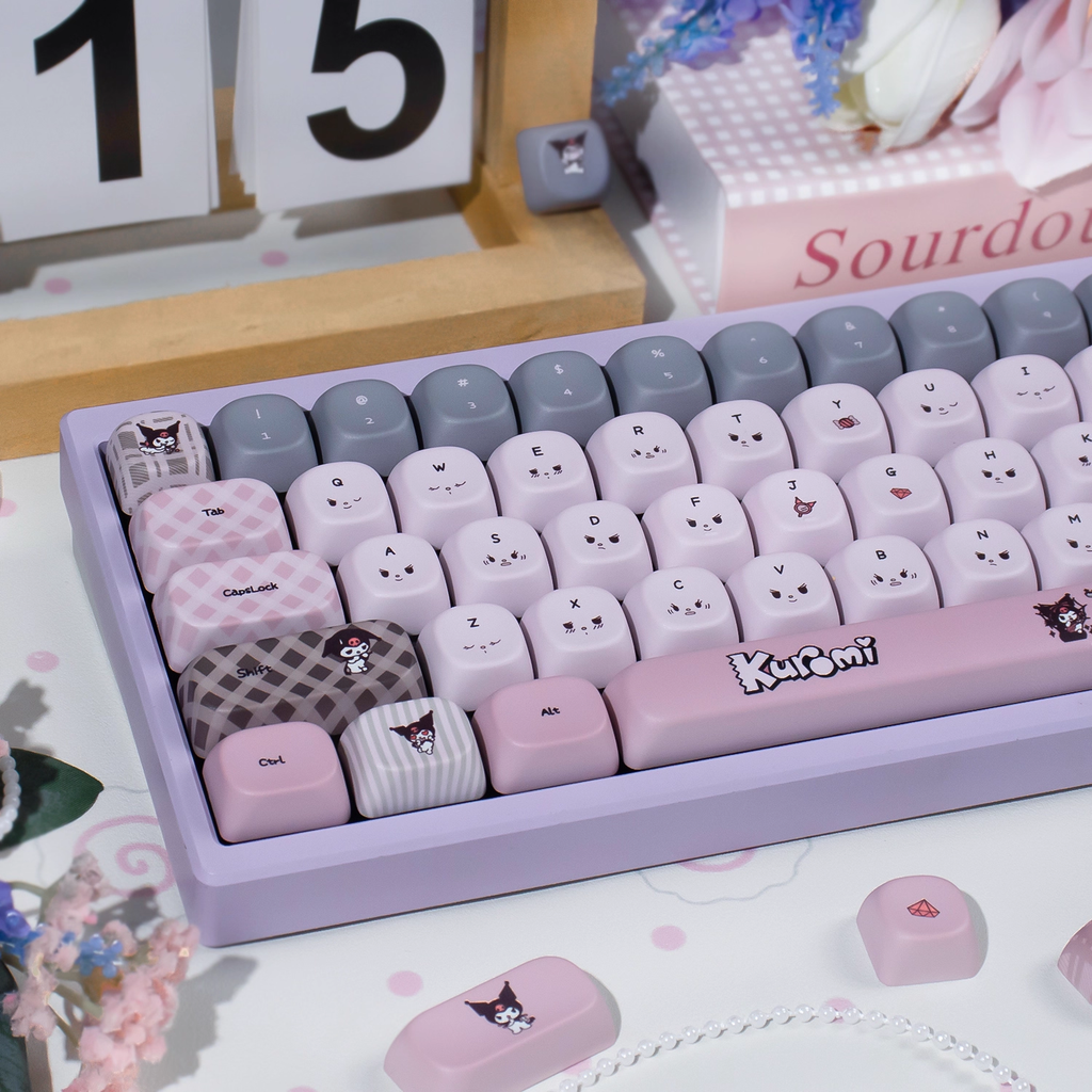 Kuromi Theme | Cherry / MOA Profile | PBT + PC Keycap Set