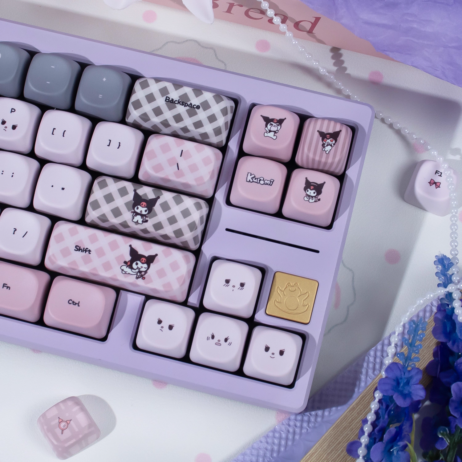 Kuromi Theme | Cherry / MOA Profile | PBT + PC Keycap Set