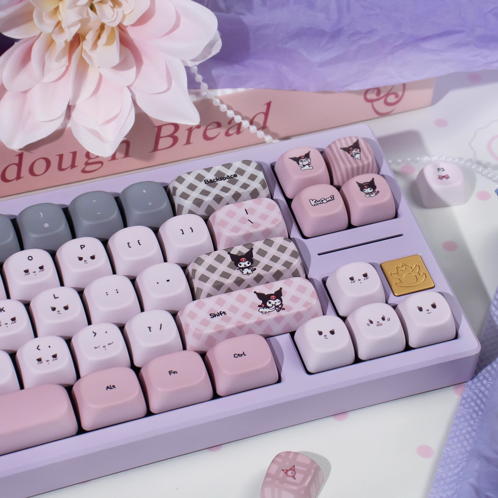Kuromi Theme | Cherry / MOA Profile | PBT + PC Keycap Set