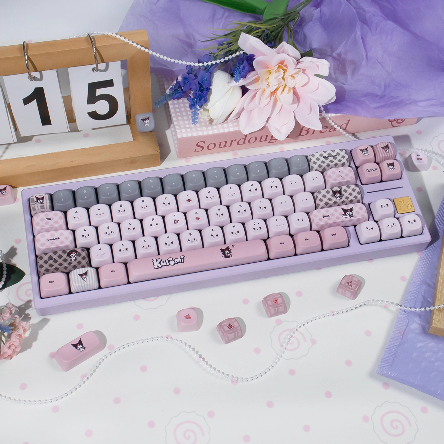 Kuromi Theme | Cherry / MOA Profile | PBT + PC Keycap Set