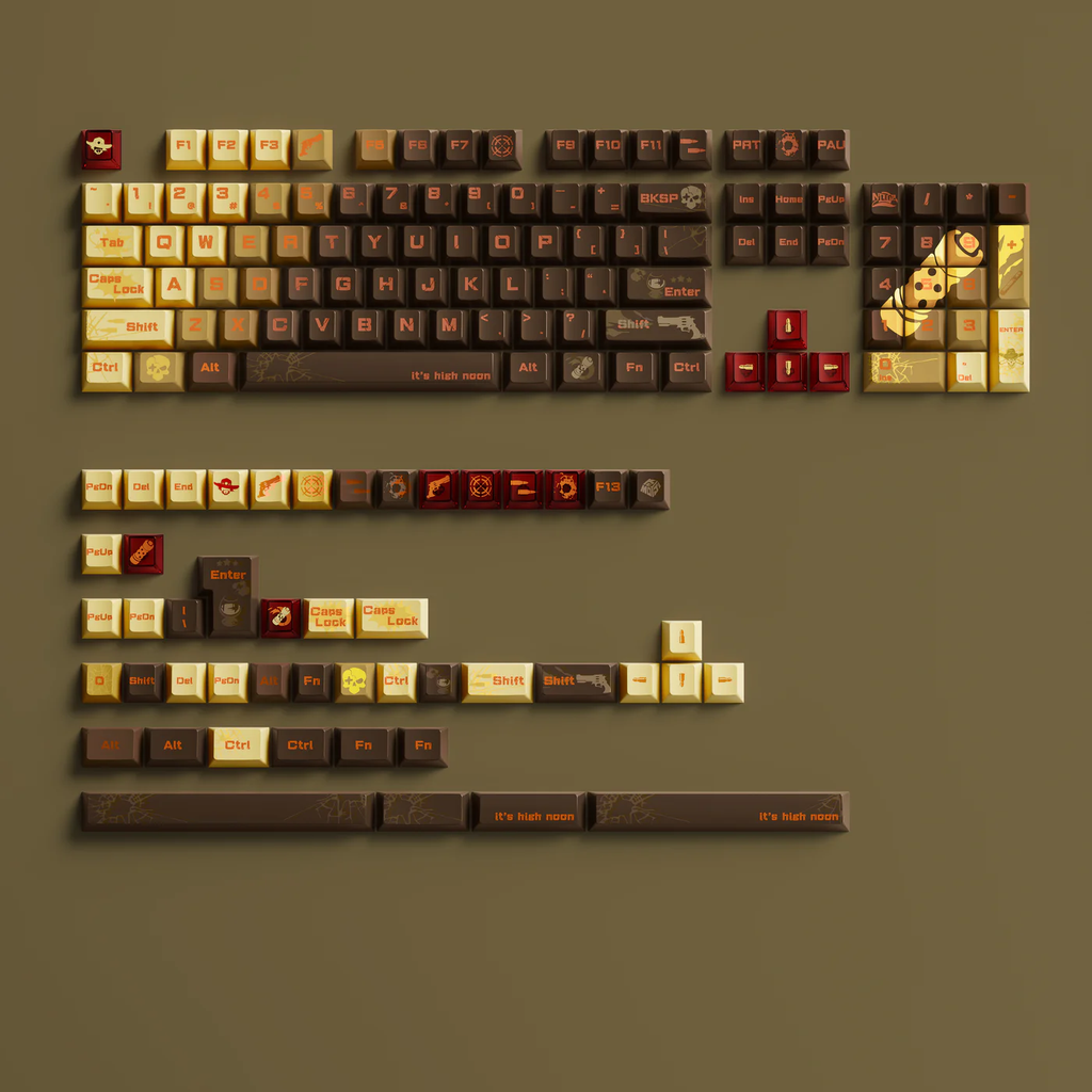 Revolver Theme PBT+PC Keycap Set - Cherry Profile for Wooting, ROG Azoth, Razer & Logitech G