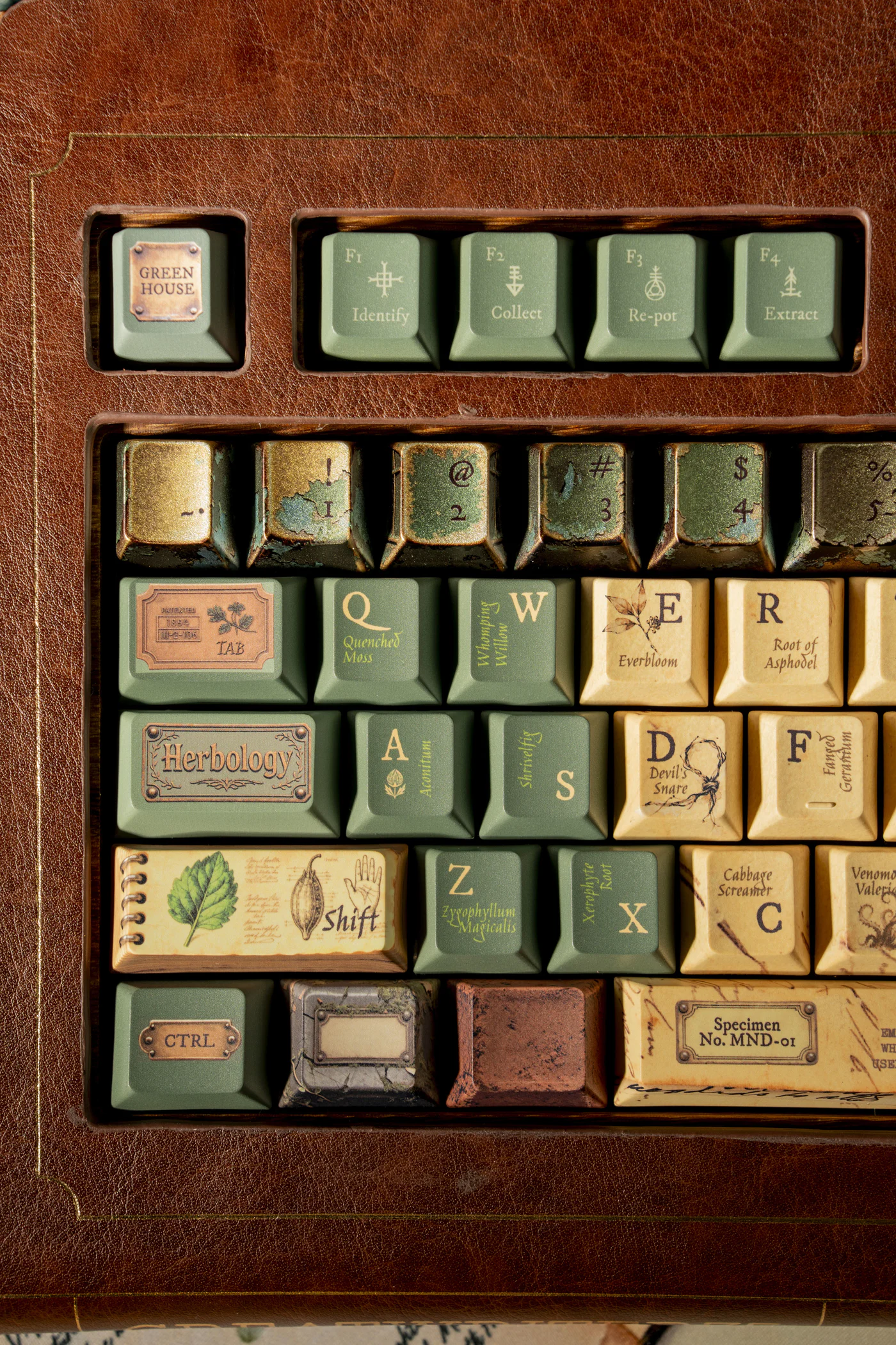 Herbology Academic Archive PBT Keycap Set - Cherry Profile for Wooting, ROG Azoth, Razer & Logitech G