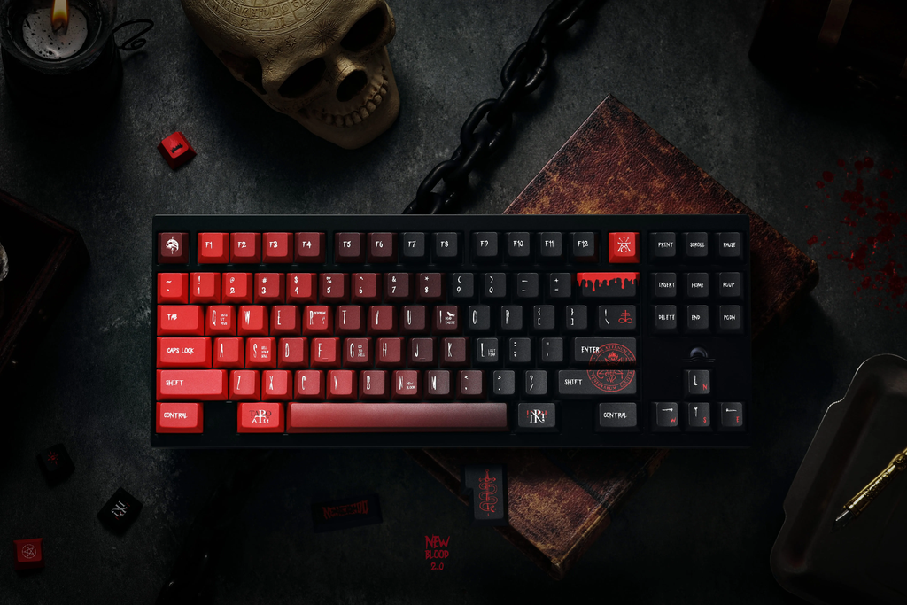 New Blood R2 PBT Keycap Set - Cherry Profile for Wooting, ROG Azoth, Razer & Logitech G