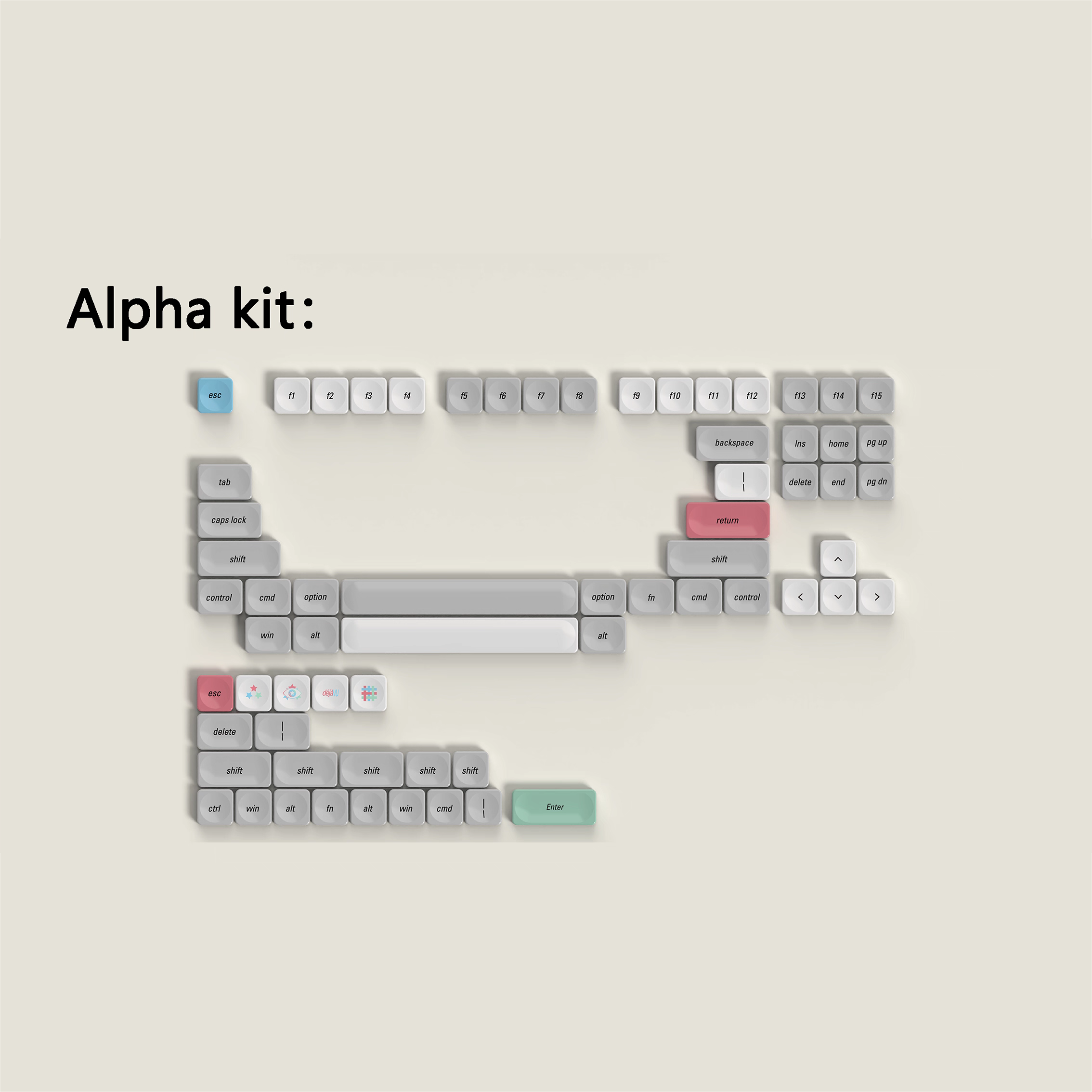 Déjà Vu | Low Profile | PBT Keycap Set