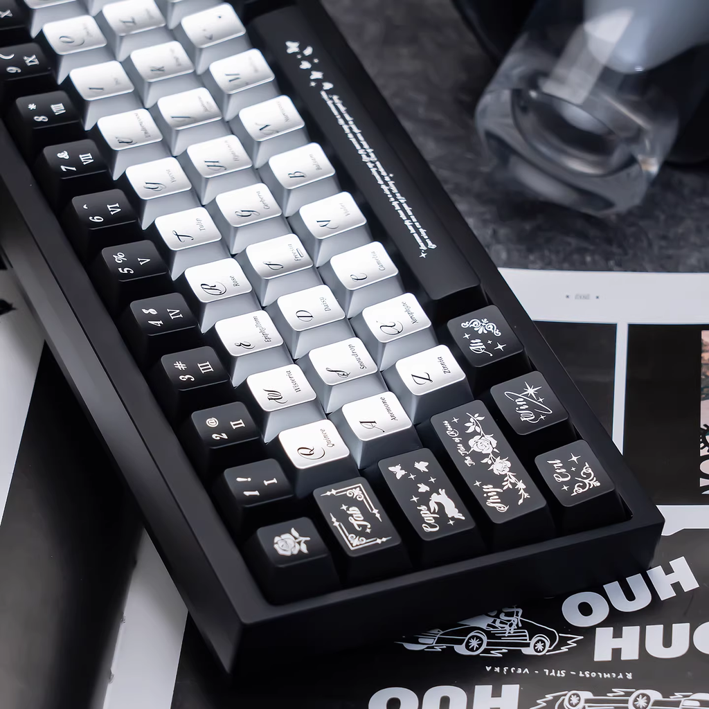 Night Butterfly PC Keycap Set - Cherry Profile for Wooting, ROG Azoth, Razer & Logitech G