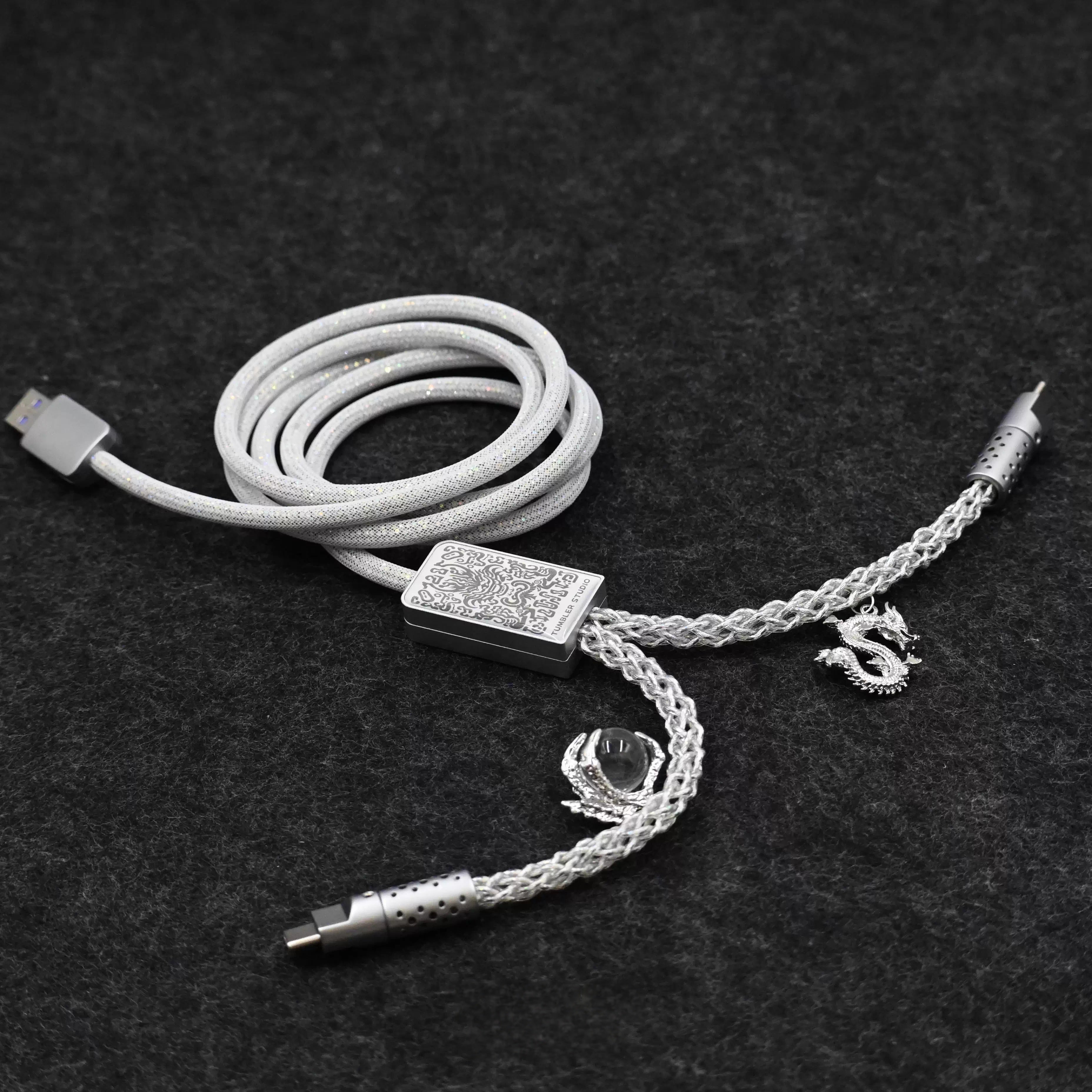 8K Polling Rate Dual Type-C Cable - CNC Aluminum Splitter USB-A to Dual Type-C for Gaming Keyboards