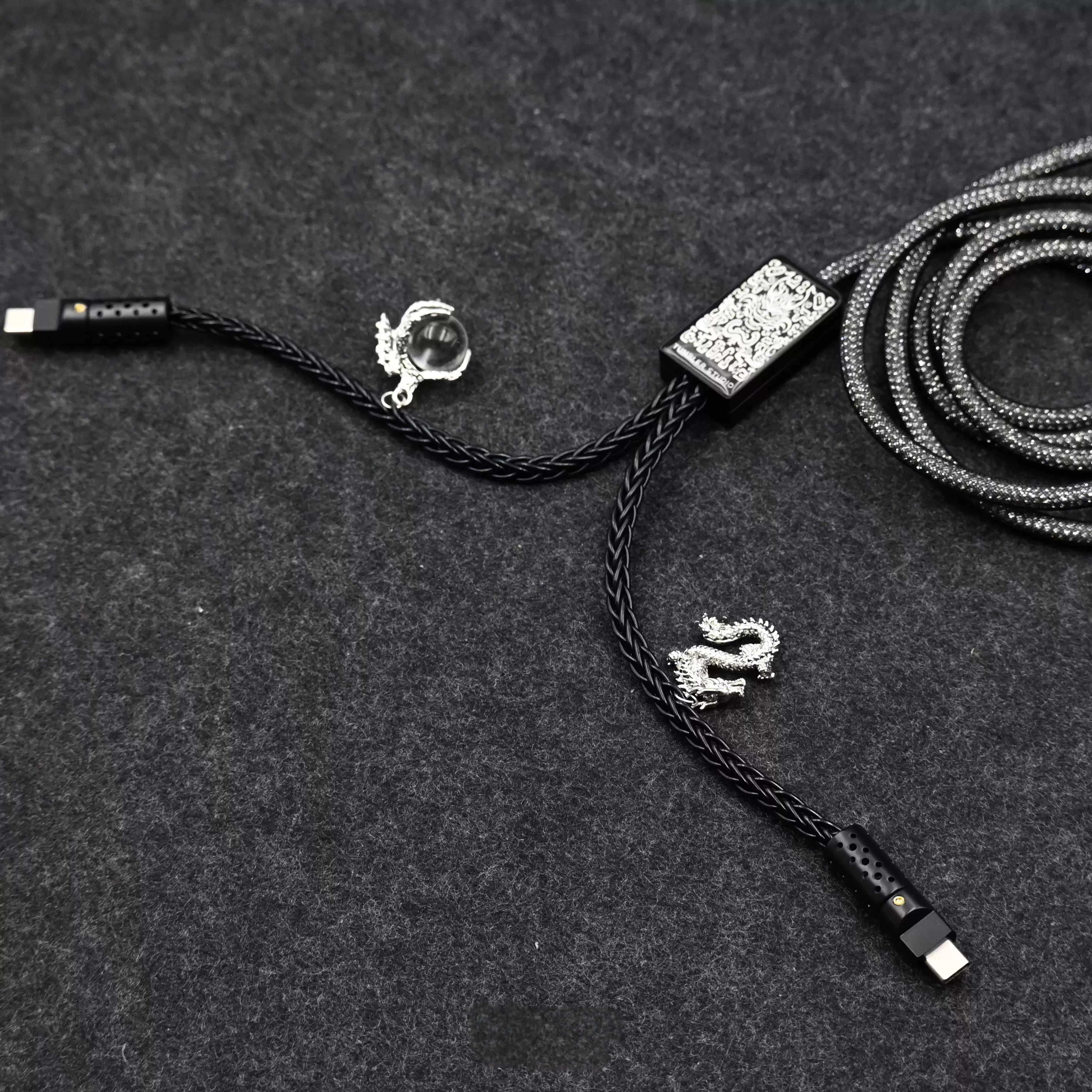 8K Polling Rate Dual Type-C Cable - CNC Aluminum Splitter USB-A to Dual Type-C for Gaming Keyboards