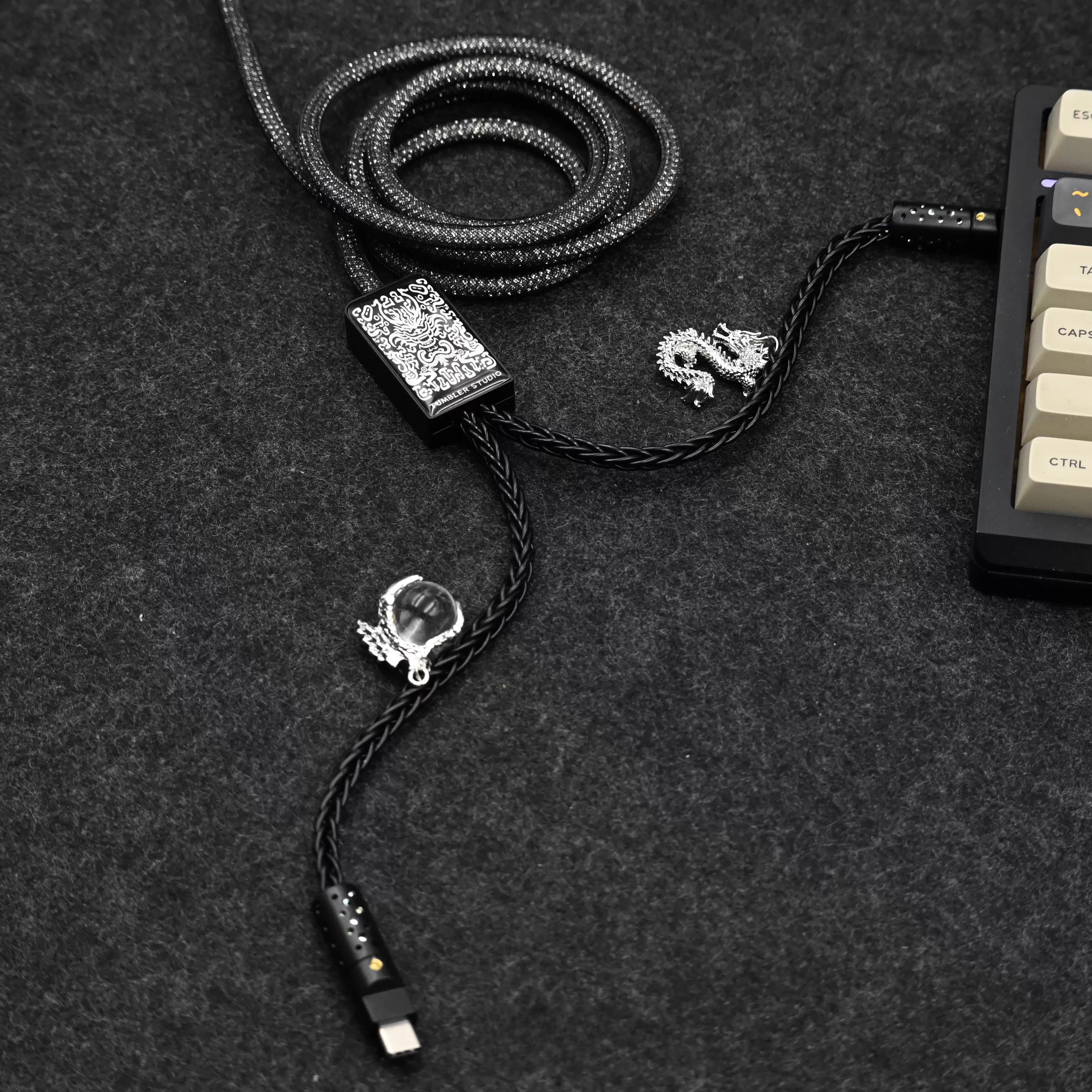8K Polling Rate Dual Type-C Cable - CNC Aluminum Splitter USB-A to Dual Type-C for Gaming Keyboards