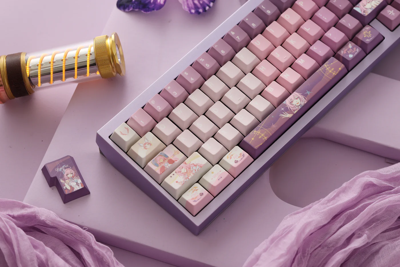Honkai: Star Rail Cyrene PBT Keycap Set - Cherry Profile for Wooting, ROG Azoth, Razer & Logitech G