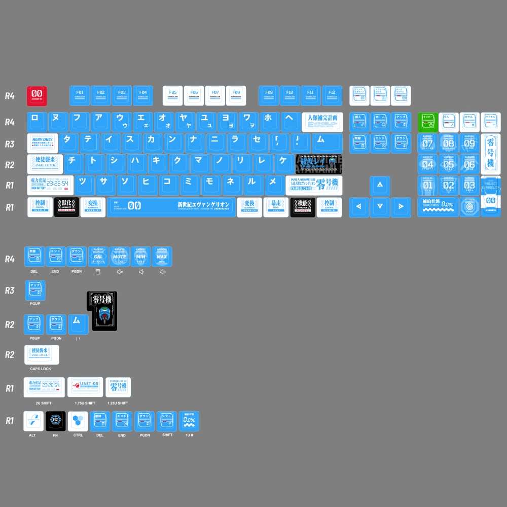 EVA Theme PBT Keycap Set - Cherry Profile for Wooting, ROG Azoth, Razer & Logitech G