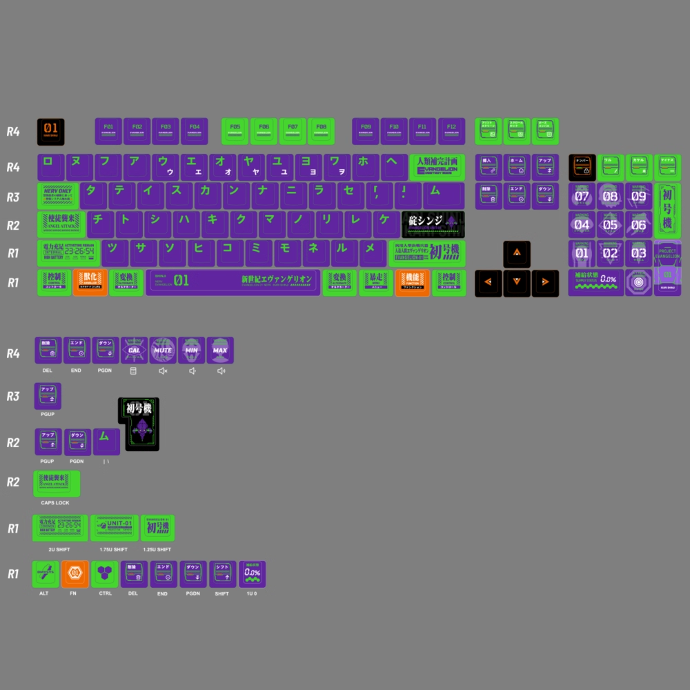 EVA Theme | Cherry Profile | PBT Keycaps Set