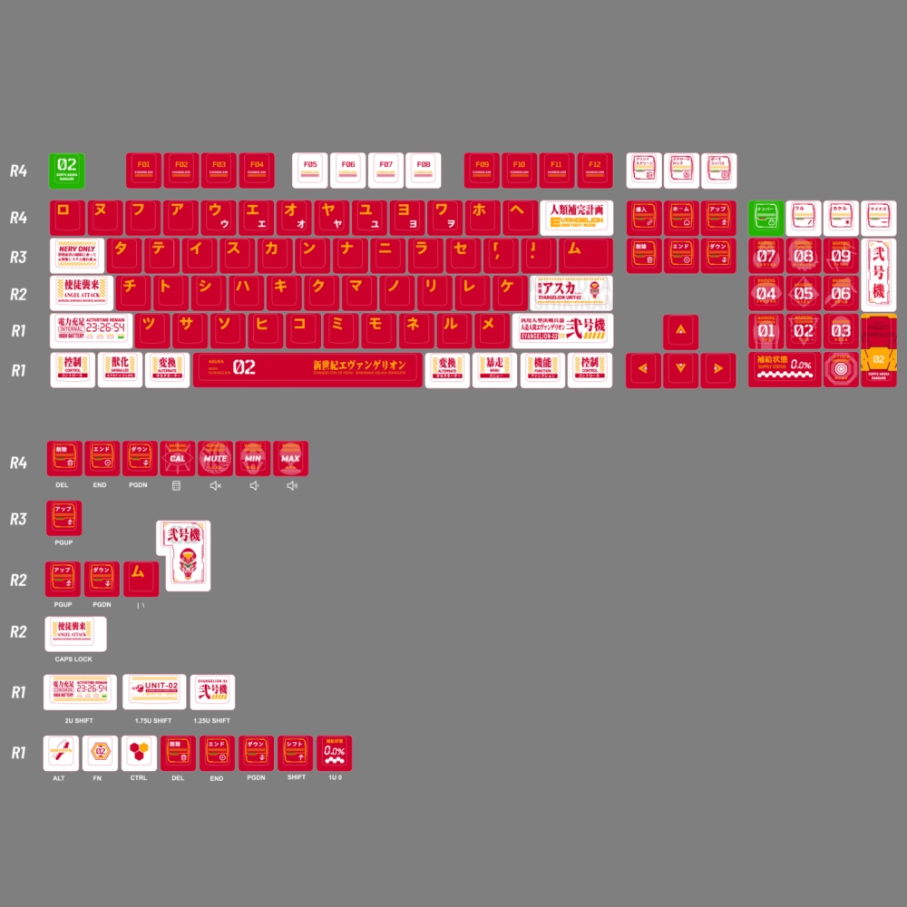 EVA Theme | Cherry Profile | PBT Keycaps Set