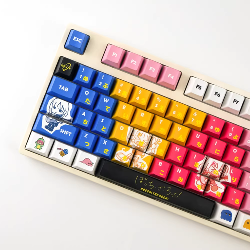 Bocchi the Rock! Kessoku Band PBT Keycap Set - Cherry Profile for Wooting, ROG Azoth, Razer & Logitech G