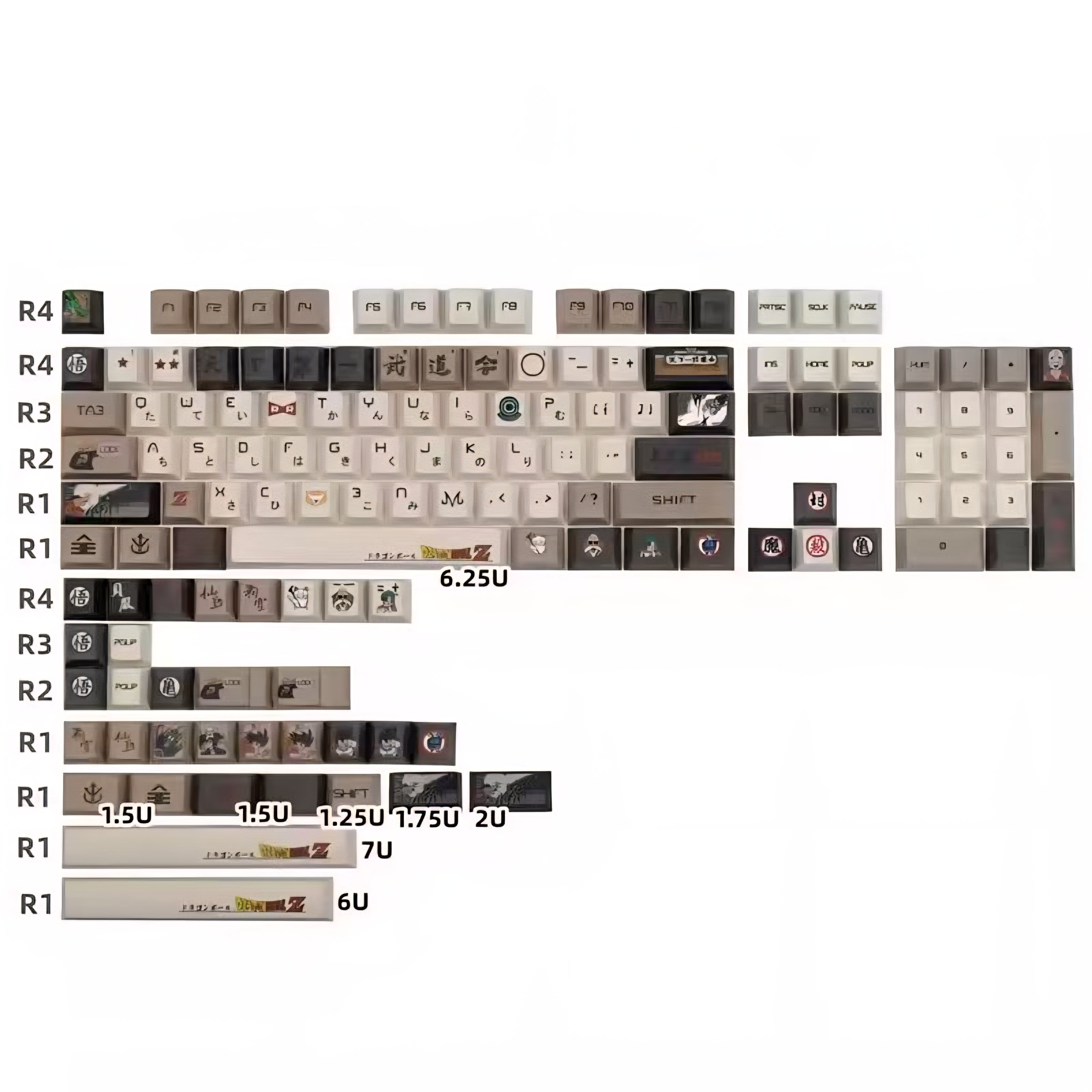Dragon Ball PBT Keycap Set - Cherry Profile for Wooting, ROG Azoth, Razer & Logitech G