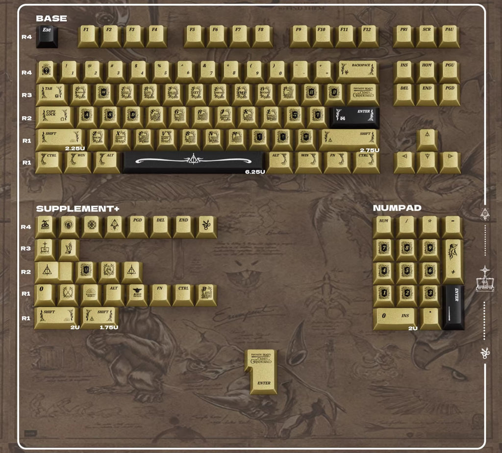 Fantastic Beasts PBT Keycap Set - Cherry Profile for Wooting, ROG Azoth, Razer & Logitech G
