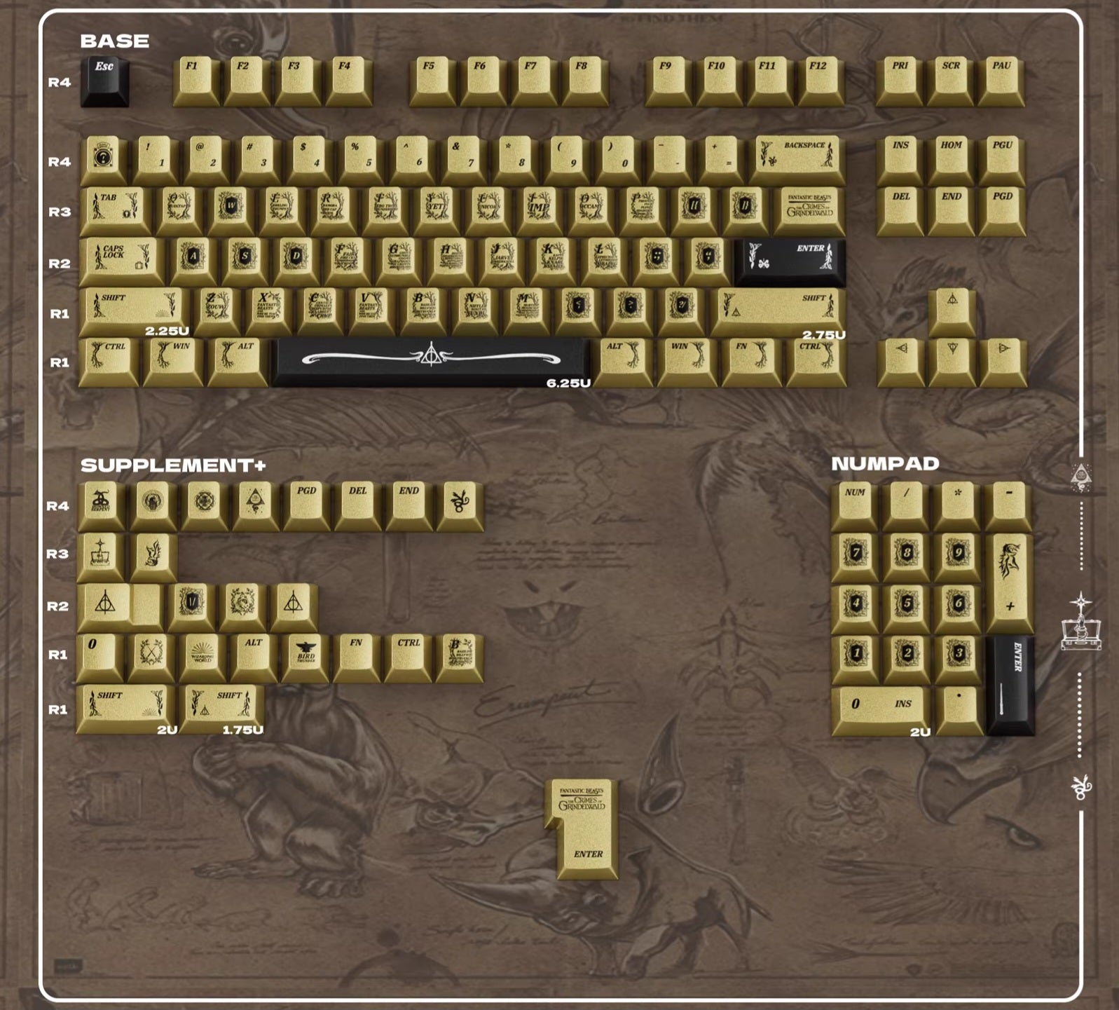 Fantastic Beasts | Cherry Profile | PBT Keycaps Set