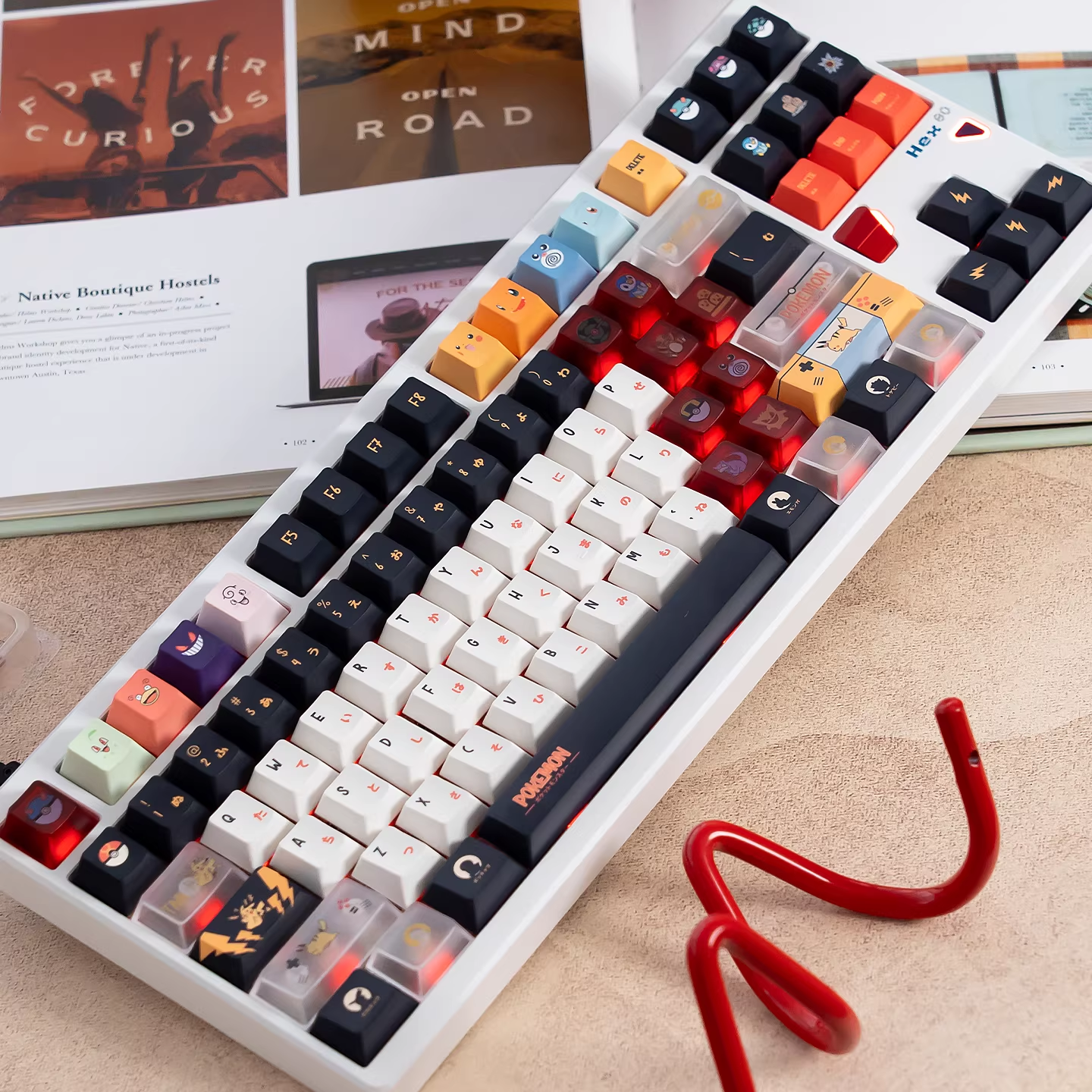 Pokemon Pikachu PBT+PC Keycap Set - Cherry Profile for Wooting, ROG Azoth, Razer & Logitech G