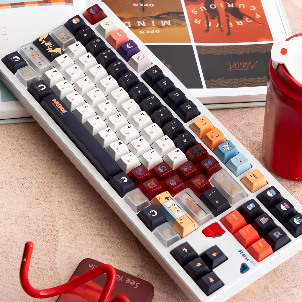 Pokemon Pikachu PBT+PC Keycap Set - Cherry Profile for Wooting, ROG Azoth, Razer & Logitech G