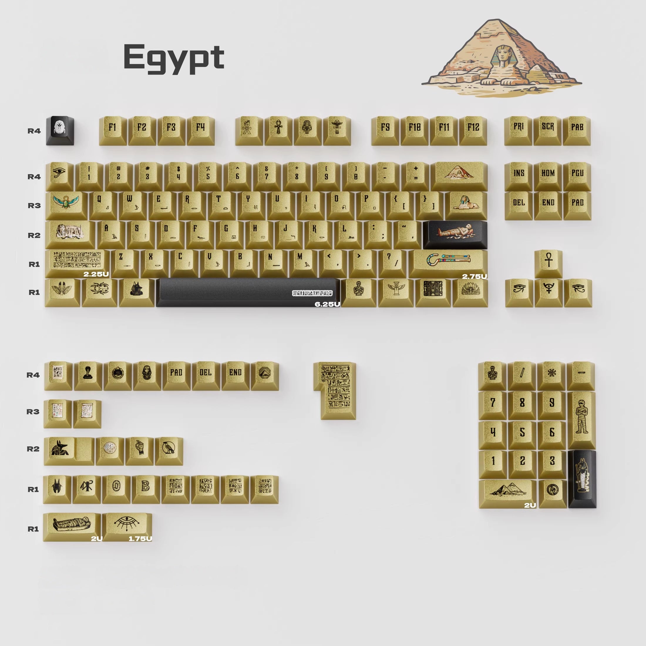 Egyp Theme | Cherry Profile | PBT Keycaps Set