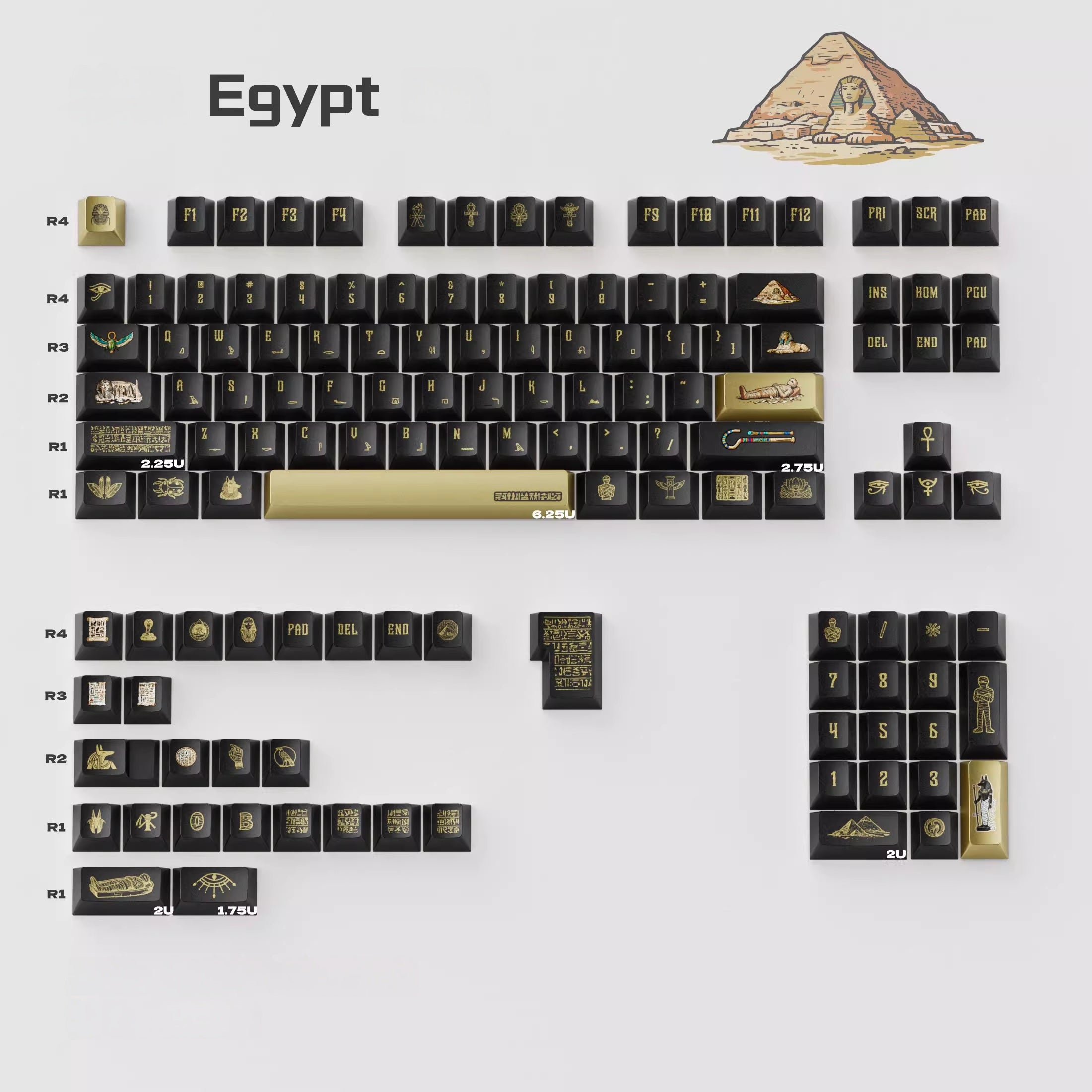 Egyp Theme | Cherry Profile | PBT Keycaps Set