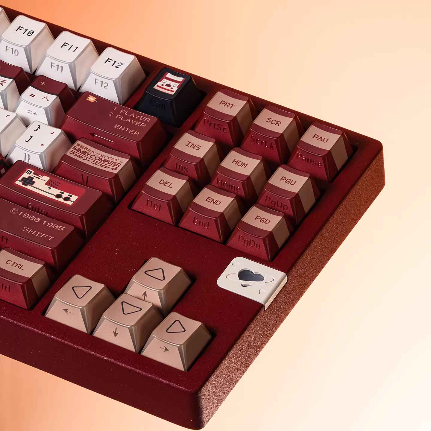 Red & White Console Theme PBT Keycap Set - Translucent Side-Engraved for Wooting, ROG Azoth, Razer & Logitech G