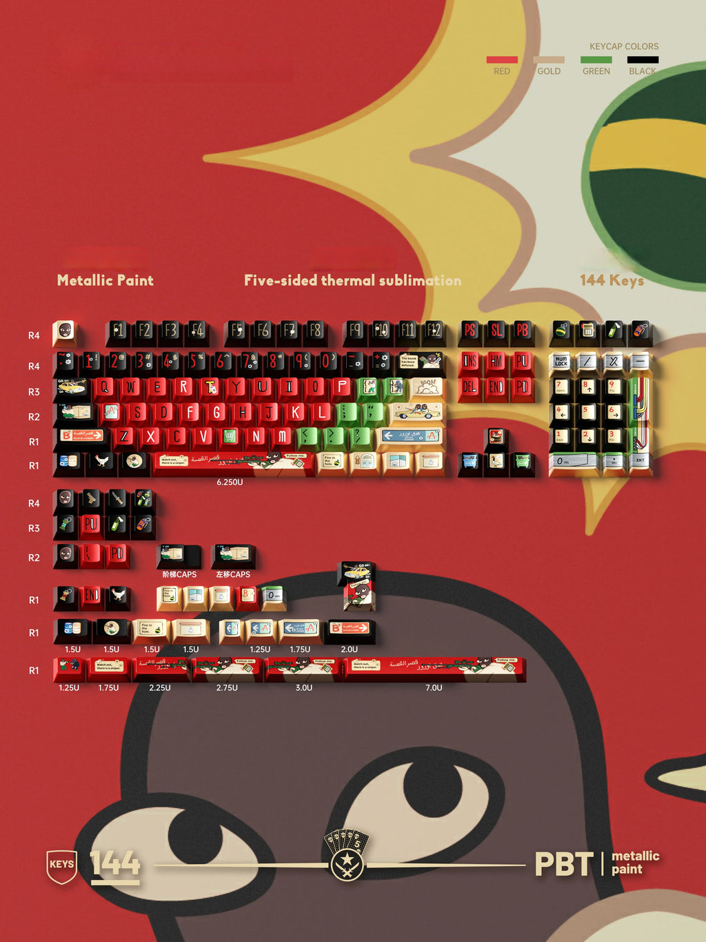 CS:GO Global Offensive Theme | Cherry Profile | PBT Keycaps Set