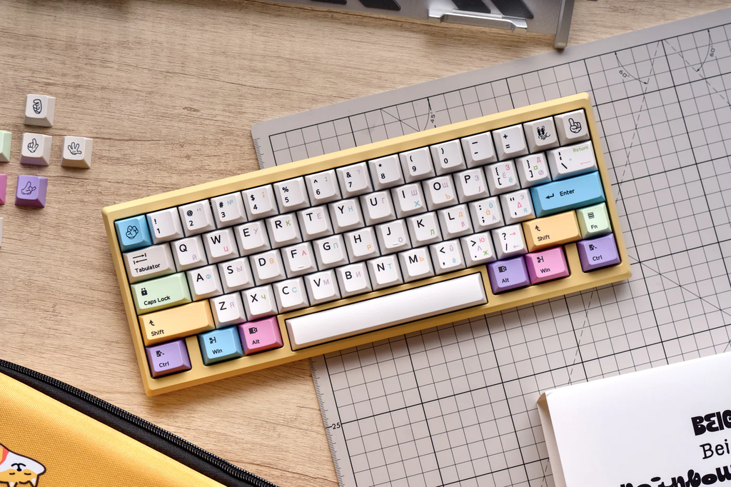 Rainbow Nation PBT Keycap Set - Cherry Profile for Wooting, ROG Azoth, Razer & Logitech G