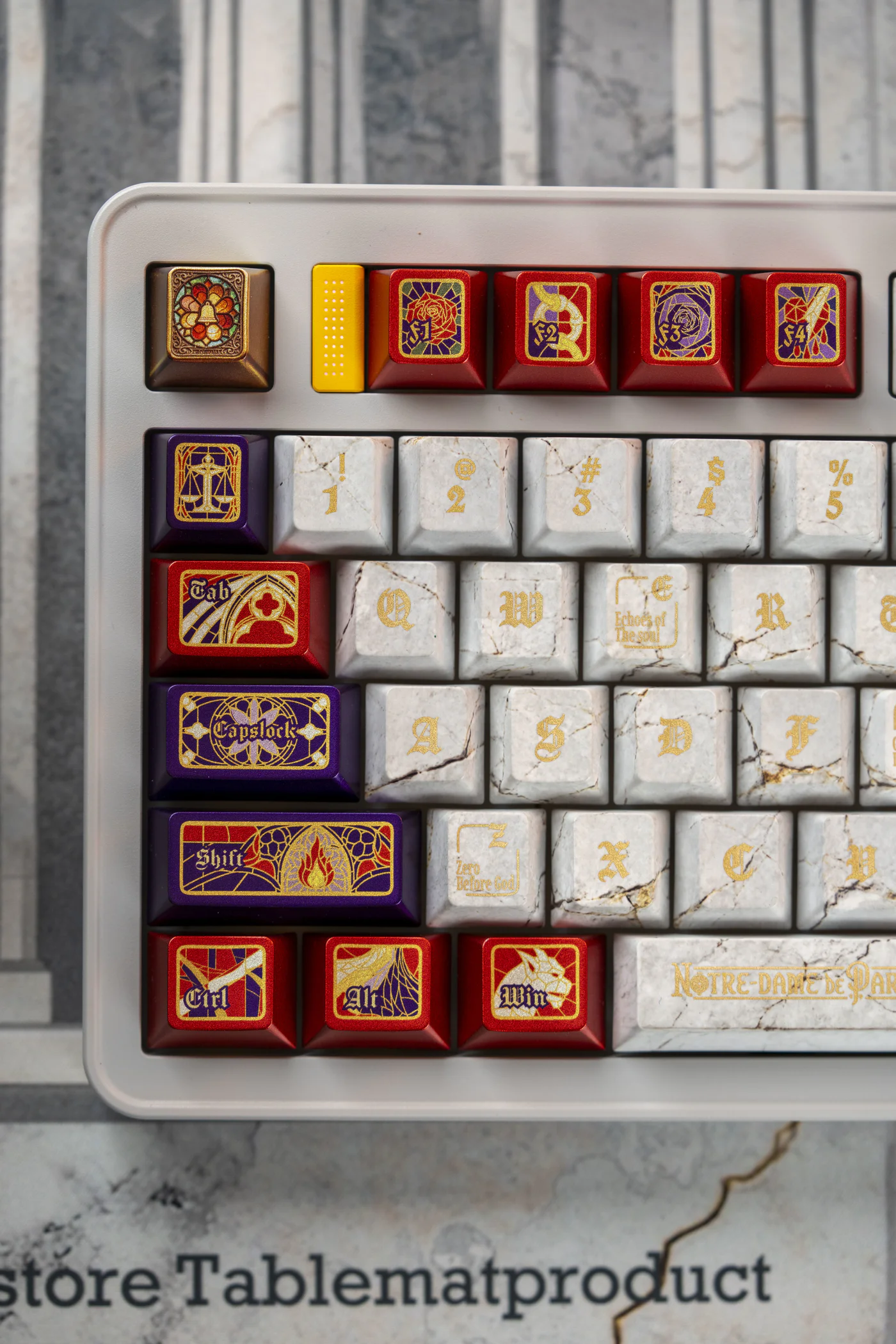 Notre Dame Paris Theme PBT Keycap Set - Cherry Profile for Wooting, ROG Azoth, Razer & Logitech G