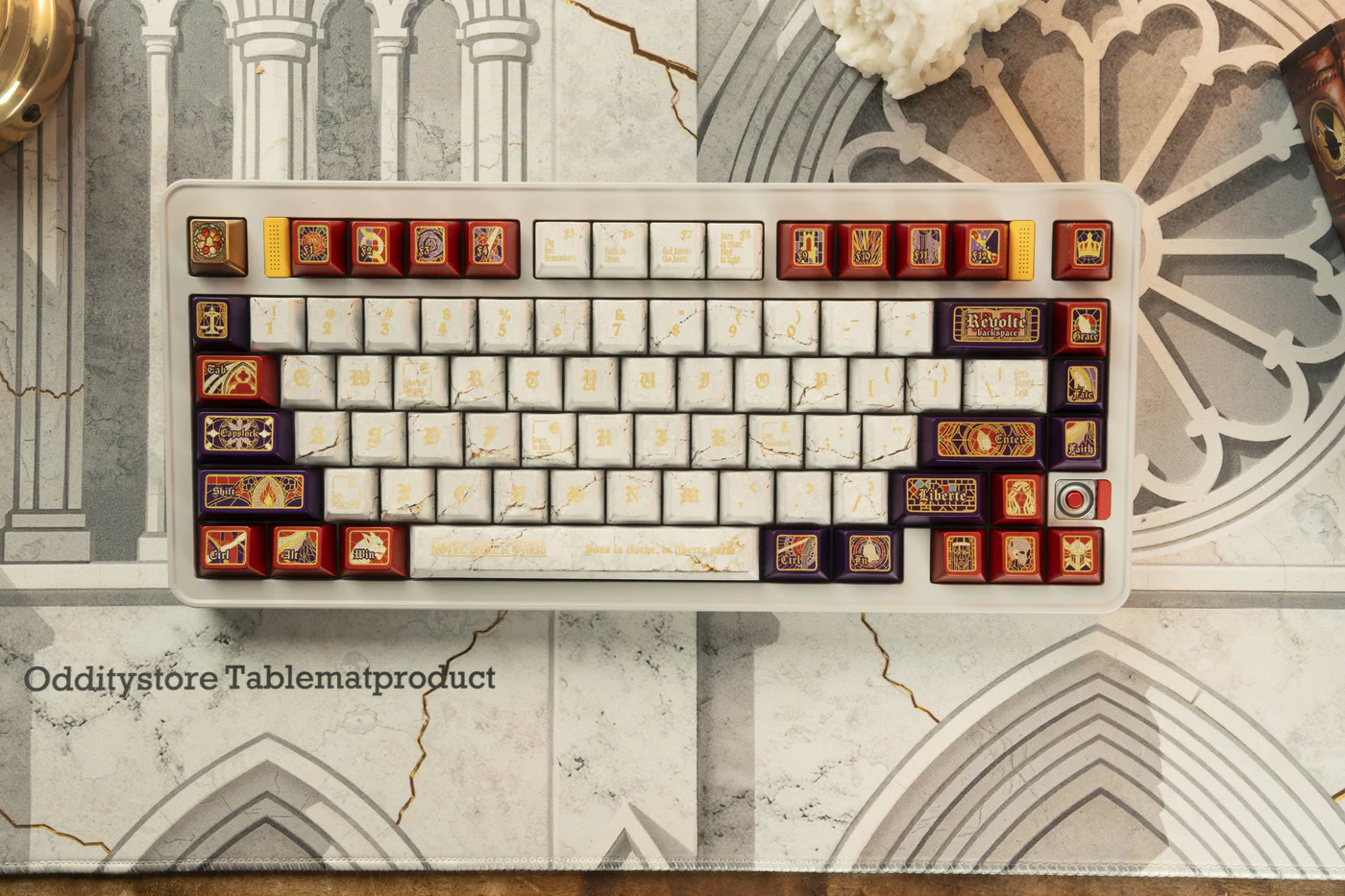 Notre Dame Paris Theme PBT Keycap Set - Cherry Profile for Wooting, ROG Azoth, Razer & Logitech G