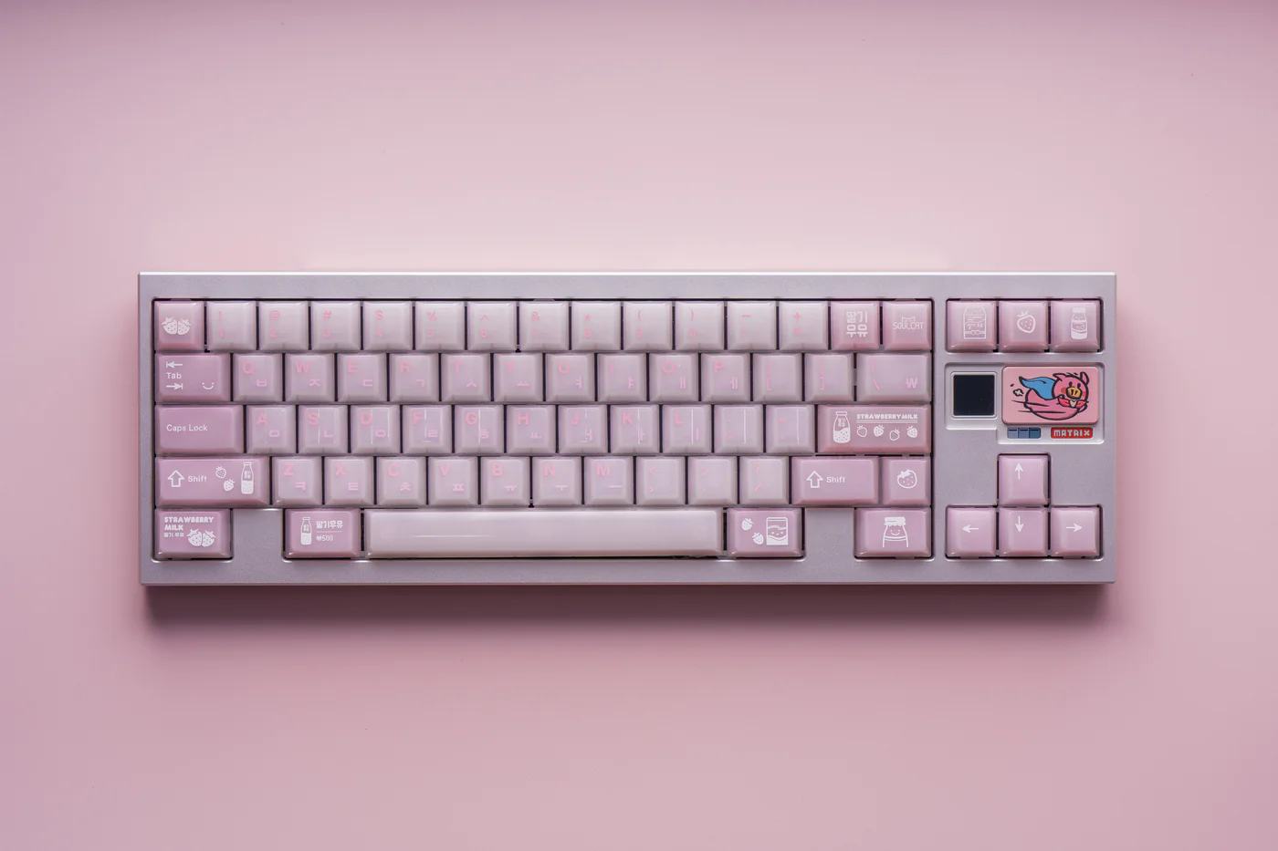 Strawberry Milk PC Keycap Set - Cherry Profile for Wooting, ROG Azoth, Razer & Logitech G