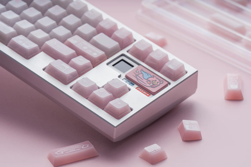 Strawberry Milk PC Keycap Set - Cherry Profile for Wooting, ROG Azoth, Razer & Logitech G