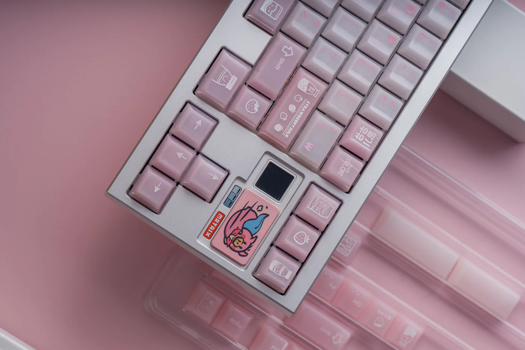 Strawberry Milk PC Keycap Set - Cherry Profile for Wooting, ROG Azoth, Razer & Logitech G