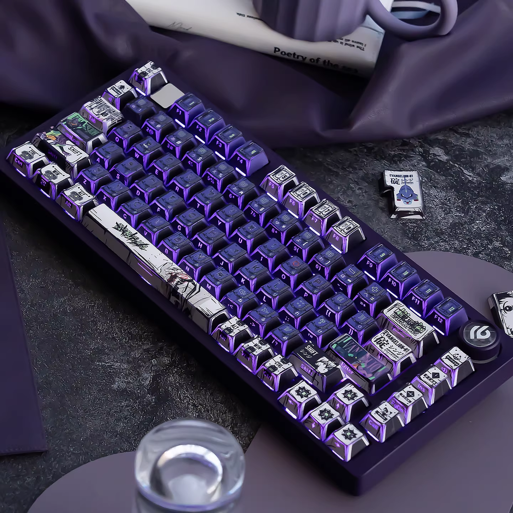 EVA-01 Purple PBT Keycap Set - Cherry Profile for Wooting, ROG Azoth, Razer & Logitech G