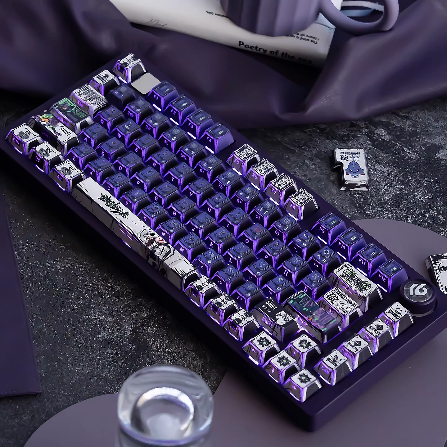 EVA-01 Purple PBT Keycap Set - Cherry Profile for Wooting, ROG Azoth, Razer & Logitech G