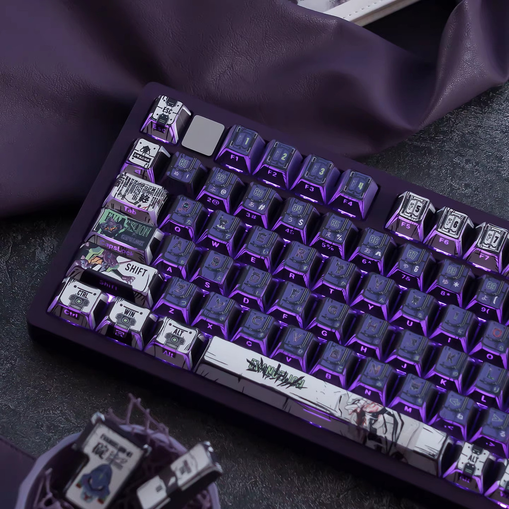 EVA-01 Purple PBT Keycap Set - Cherry Profile for Wooting, ROG Azoth, Razer & Logitech G