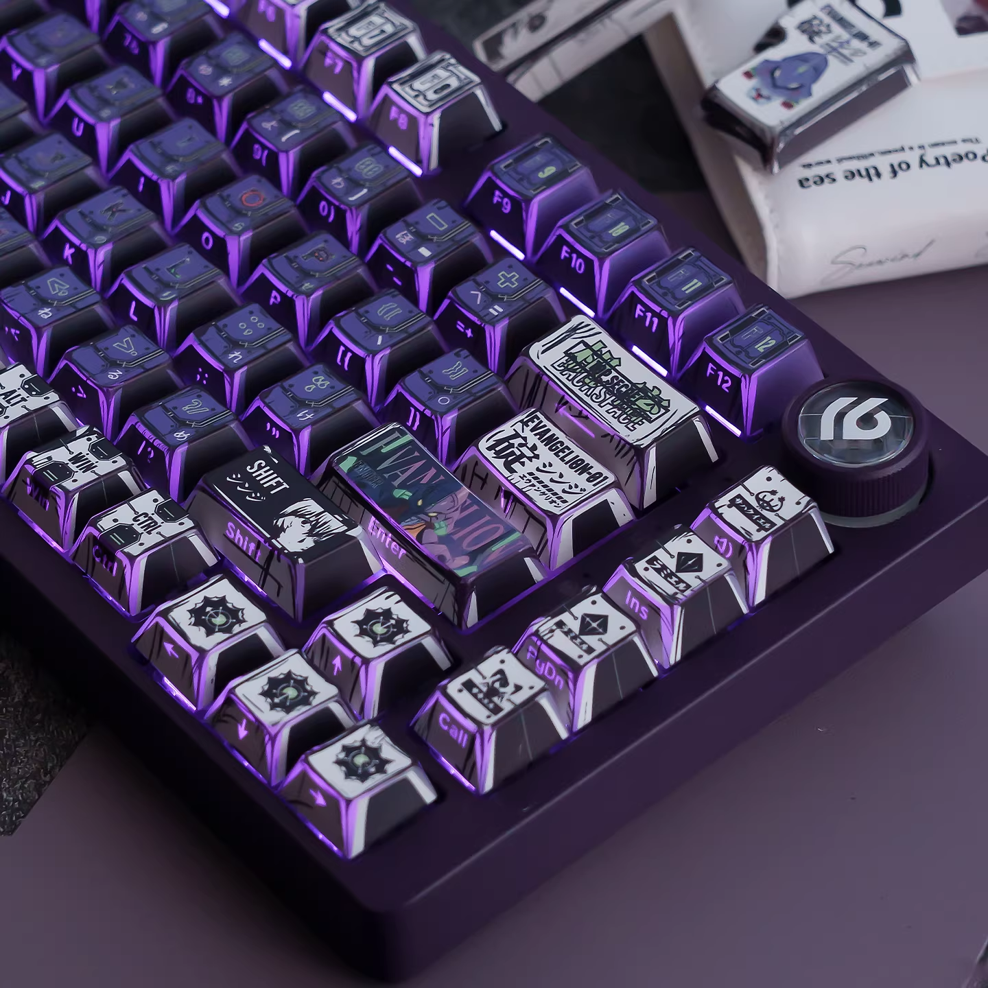 EVA-01 Purple PBT Keycap Set - Cherry Profile for Wooting, ROG Azoth, Razer & Logitech G
