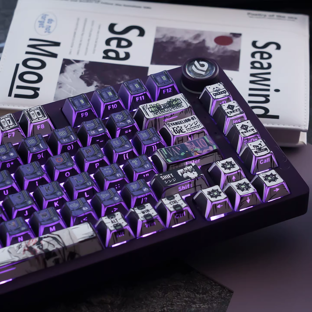 EVA-01 Purple PBT Keycap Set - Cherry Profile for Wooting, ROG Azoth, Razer & Logitech G