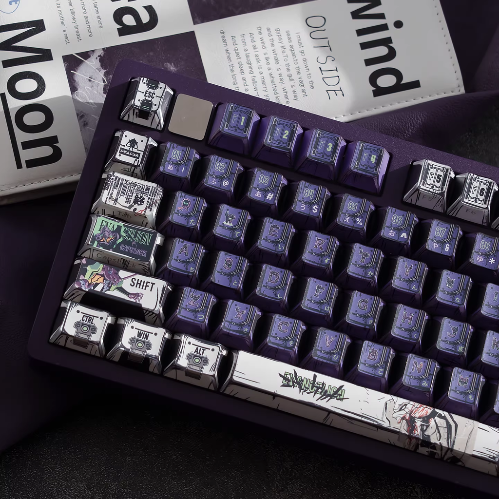 EVA-01 Purple PBT Keycap Set - Cherry Profile for Wooting, ROG Azoth, Razer & Logitech G