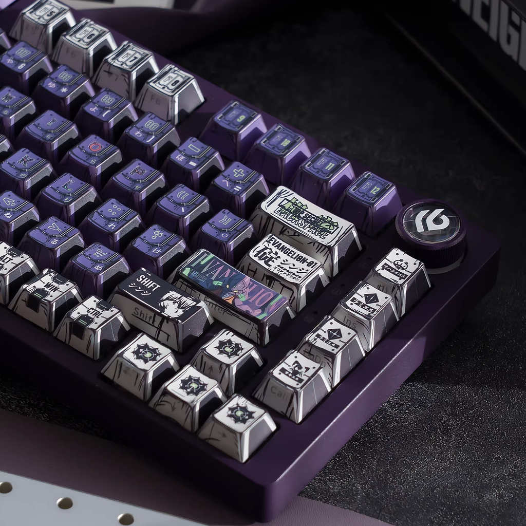 EVA-01 Purple PBT Keycap Set - Cherry Profile for Wooting, ROG Azoth, Razer & Logitech G