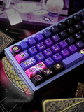 Mystery Purple & Black Cat Metallic Luster PBT Keycap Set - Cherry Profile for Wooting, ROG Azoth, Razer & Logitech G