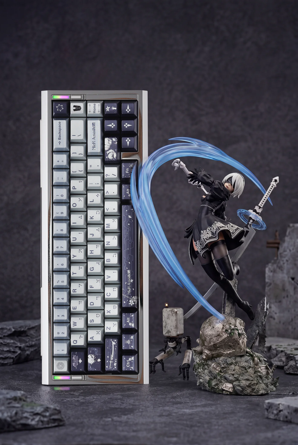 NieR: Automata Metallic PBT Keycap Set - 143 Keys Cherry Profile for Wooting, ROG Azoth, Razer & Logitech G