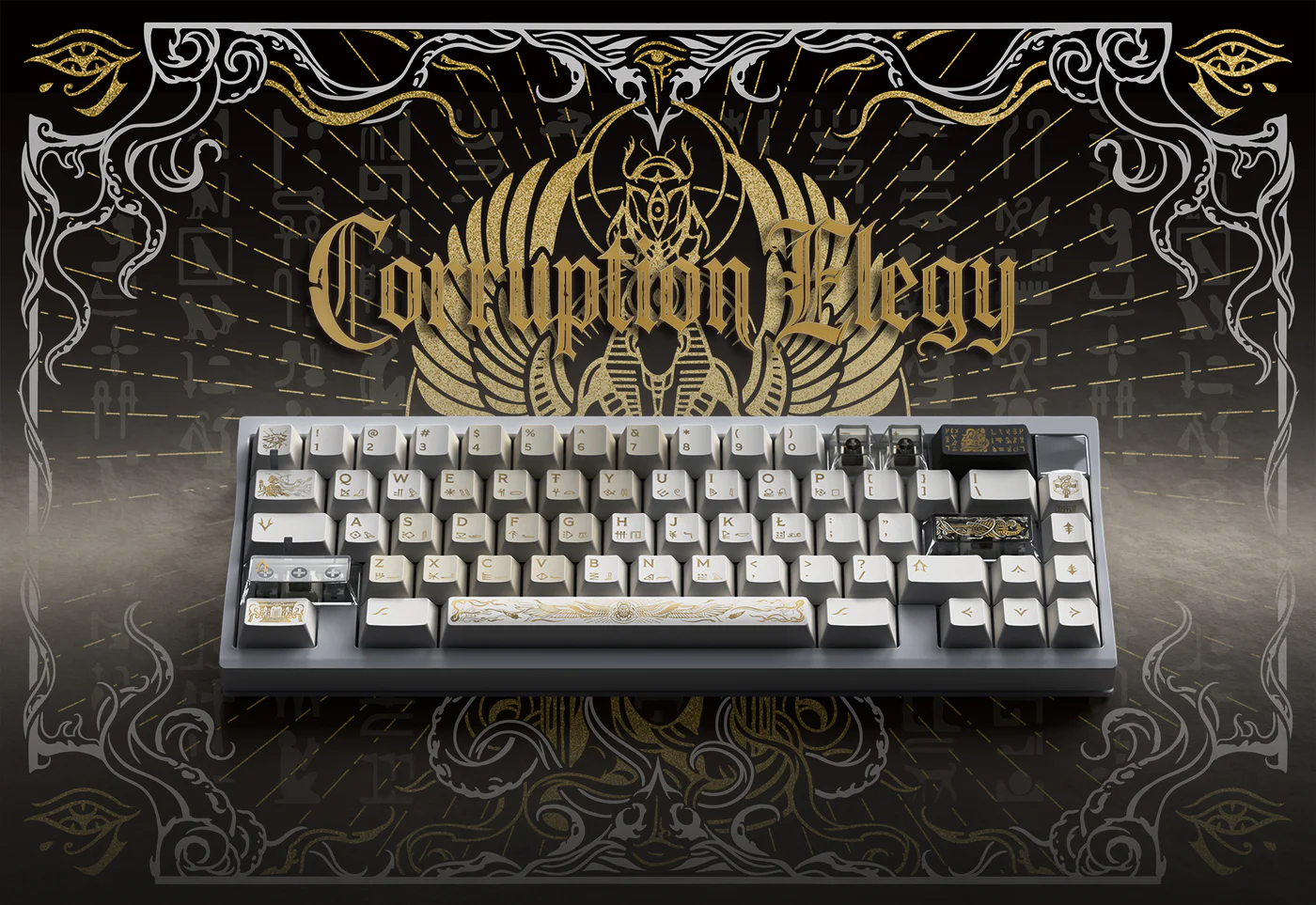 Corruption Elegy: Ancient Egyptian Cthulhu Keycap Set- Cherry Profile for Wooting, ROG Azoth, Razer & Logitech G