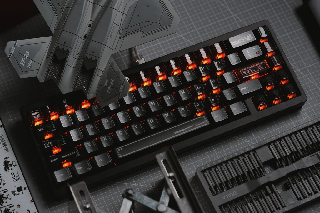 Cyan Shadow PBT/PC Metallic Keycap Set - 148 Keys compact layouts Cherry Profile for Wooting, ROG Azoth, Razer & Logitech G