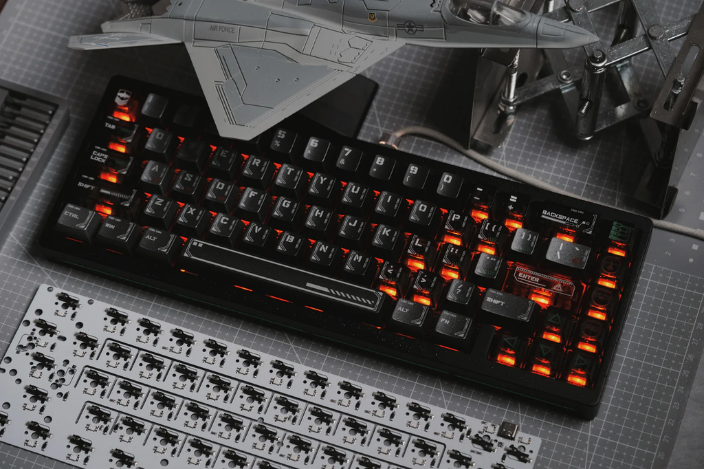 Cyan Shadow PBT/PC Metallic Keycap Set - 148 Keys compact layouts Cherry Profile for Wooting, ROG Azoth, Razer & Logitech G