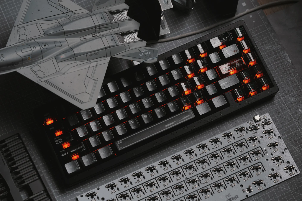 Cyan Shadow PBT/PC Metallic Keycap Set - 148 Keys compact layouts Cherry Profile for Wooting, ROG Azoth, Razer & Logitech G