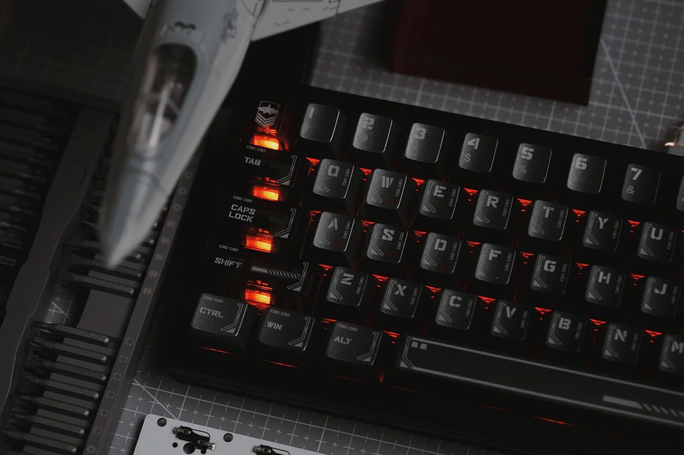 Cyan Shadow PBT/PC Metallic Keycap Set - 148 Keys compact layouts Cherry Profile for Wooting, ROG Azoth, Razer & Logitech G