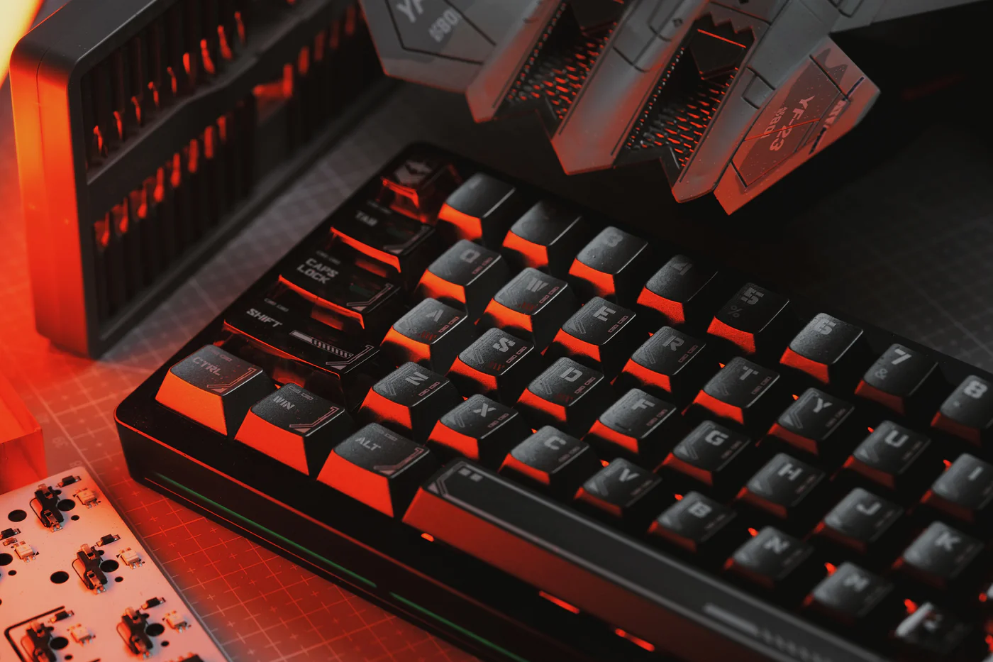 Cyan Shadow PBT/PC Metallic Keycap Set - 148 Keys compact layouts Cherry Profile for Wooting, ROG Azoth, Razer & Logitech G