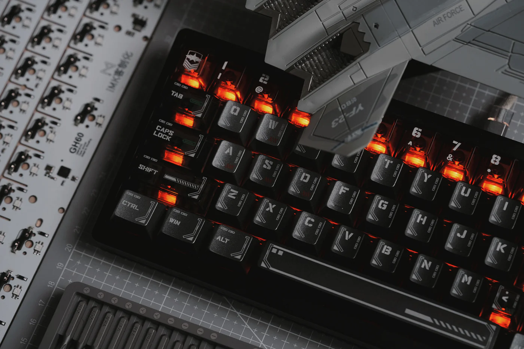 Cyan Shadow PBT/PC Metallic Keycap Set - 148 Keys compact layouts Cherry Profile for Wooting, ROG Azoth, Razer & Logitech G