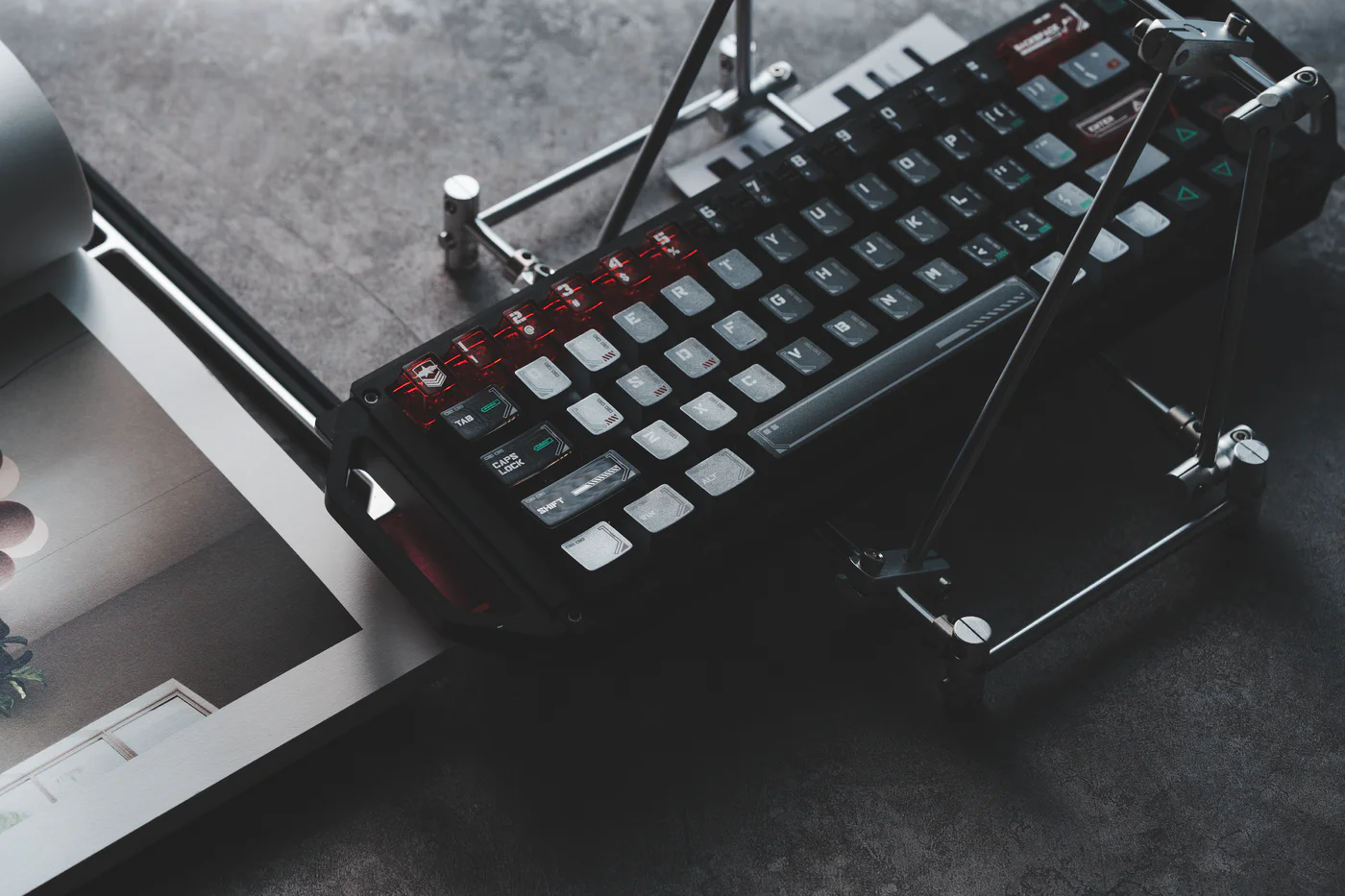 Cyan Shadow PBT/PC Metallic Keycap Set - 148 Keys compact layouts Cherry Profile for Wooting, ROG Azoth, Razer & Logitech G