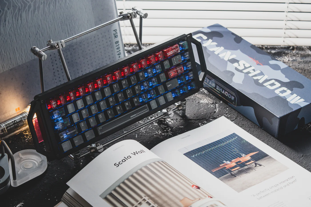 Cyan Shadow PBT/PC Metallic Keycap Set - 148 Keys compact layouts Cherry Profile for Wooting, ROG Azoth, Razer & Logitech G